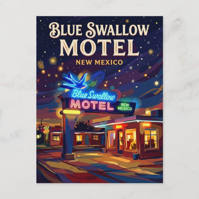 Blue Swallow Motel USA Vykort (Framsida)
