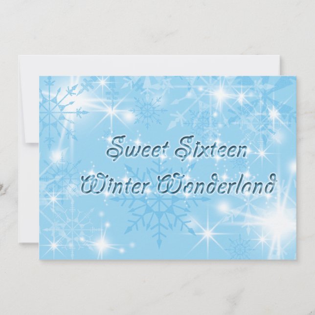 Blue Sweet sixteen Investigation Winter Wonderland Inbjudningar (Framsida)