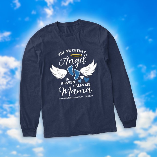 Blue Sweetest Angel kallar mig Mamma Loss Son T Shirt (Skapare uppladdad)