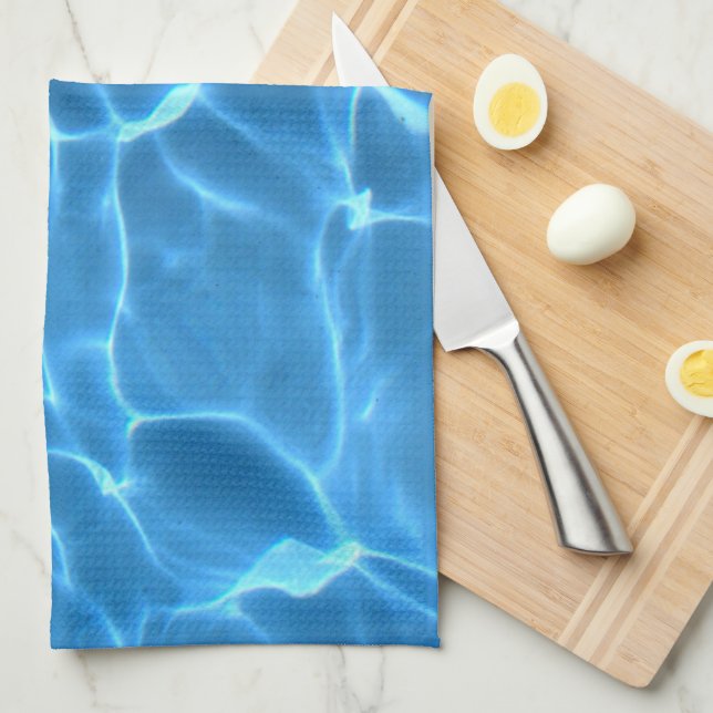Blue Swimming Bassäng Vatten Mönster Kökshandduk (Vikt i Fjärdedel)