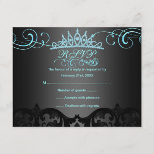 Blue Swirl Damask Birthday OSA kort