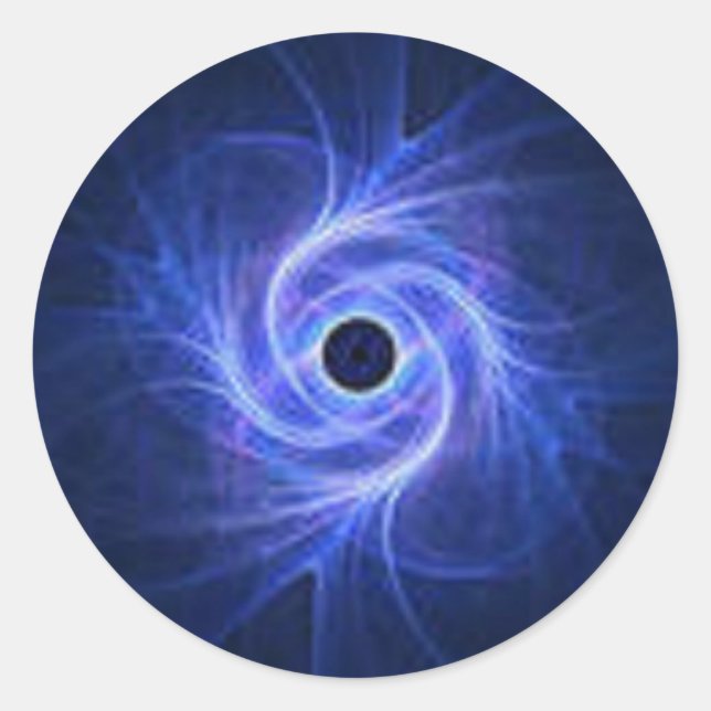 Blue Swirl Runt Klistermärke (Framsida)