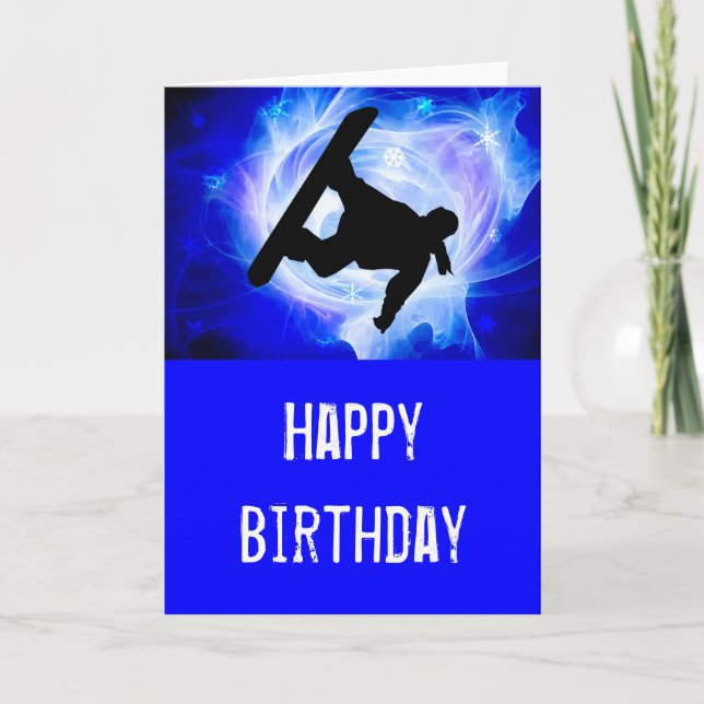 Blue Swirl Snowstorm Kort (Framsida)