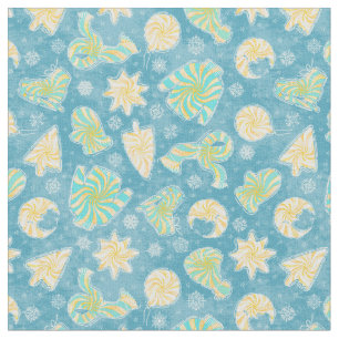 Blue Swirl Winter Fabric Tyg