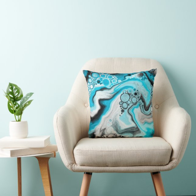 Blue Swirled Marble Kudde (Stol)