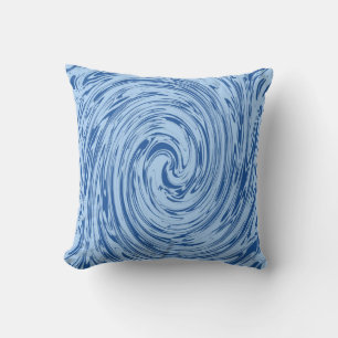 Blue Swirls Abstrakt Mönster Snyggt Nautical Gift Kudde
