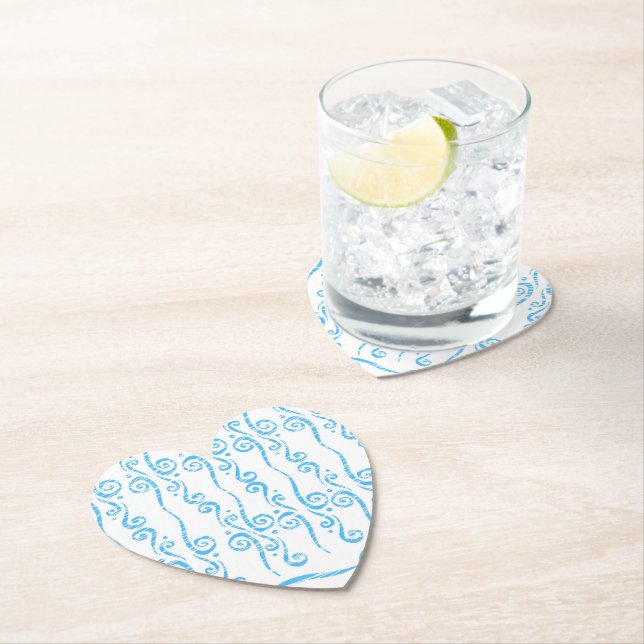 Blue Swirls Coaster Underlägg Papper (Insitu)