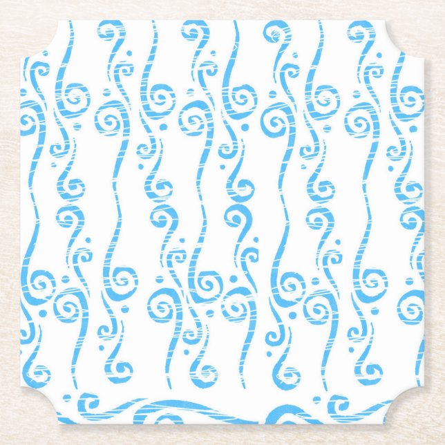 Blue Swirls Coaster Underlägg Papper (Framsida)