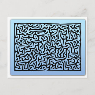 Blue Swirls Maze Vykort