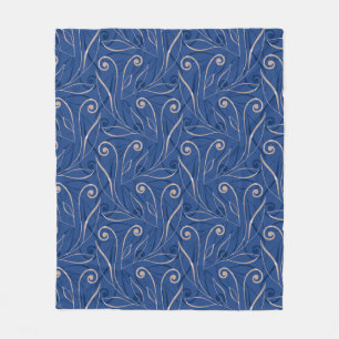 Blue Swirls Mönster Fleecefilt