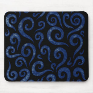 Blue Swirls Mönster Musmatta