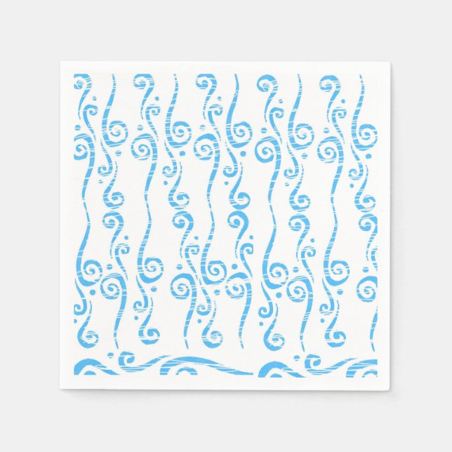 Blue Swirls Napkins Pappersservett (Framsidan)
