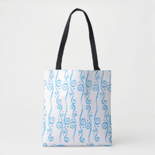 Blue Swirls Tote Tygkasse