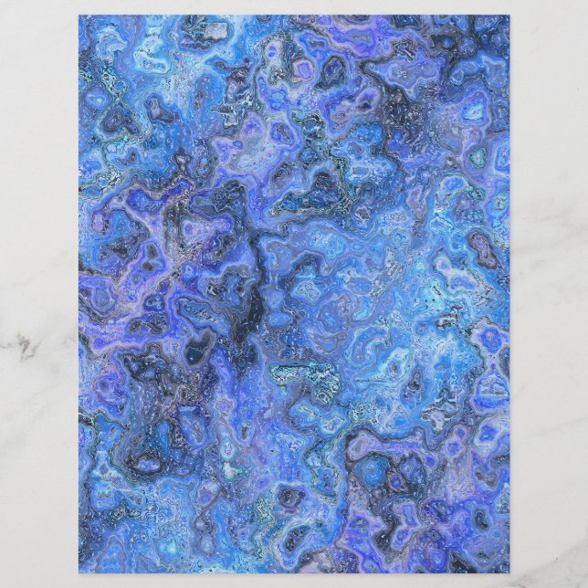Blue Swirly Marble Bulk Scrapbook Paper Pages Reklamblad (Framsidan)