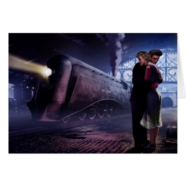 Blue Tåg Hälsningskort (Framsidan Horizontal)