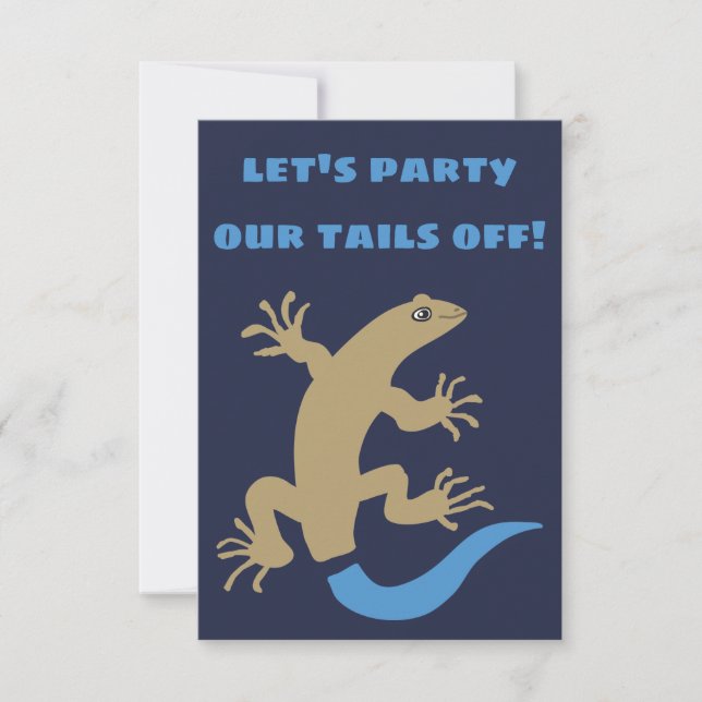 Blue Tails Skink Personlig Party Inbjudan (Framsida)