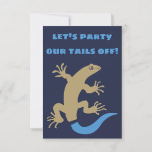 Blue Tails Skink Personlig Party Inbjudan