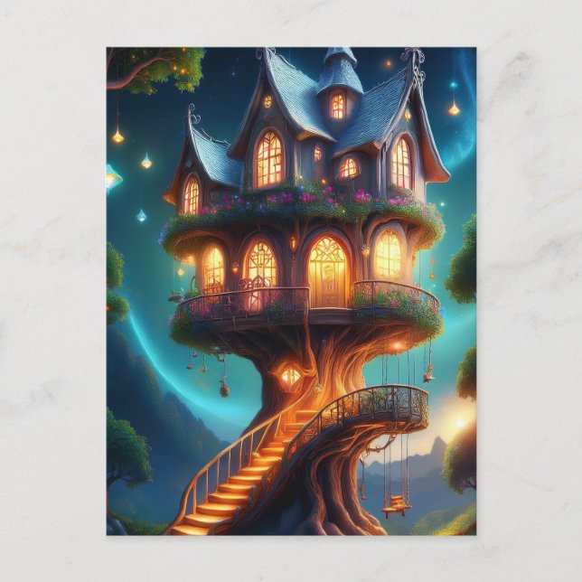 Blue Tak Treehouse Vykort (Framsida)