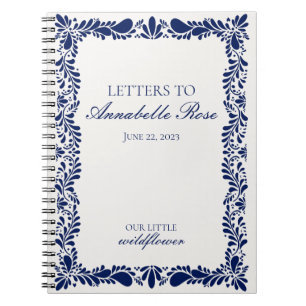 Blue Talaver Tile Fiesta Brev till Birthday Girl Anteckningsbok
