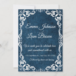 Blue Talavera Mexican Spanish Wedding Invitation Inbjudningar