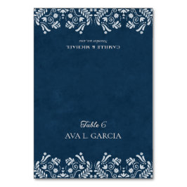 Blue Talavera Mexican Theme Wedding Place Cards Bordsnummer