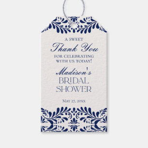 Blue Talavera Tile Fiesta Möhippa Favor Presentetikett