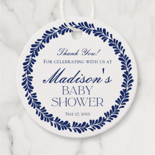 Blue Talavera Tile Spain Fiesta Baby Shower Gåvor Etiketter