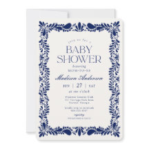Blue Talavera Tile Spain Fiesta Baby Shower