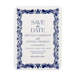 Blue Talavera Tile Spain Fiesta Save Date Magnet