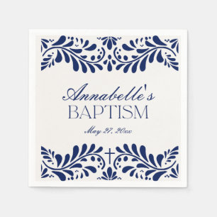 Blue Talavera Tile Spansk Fiesta Baptism Pappersservett