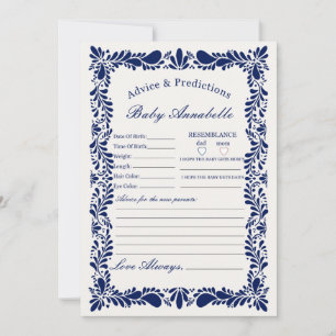 Blue Talavera Tile Spanskt råd till Baby Card Inbjudningar