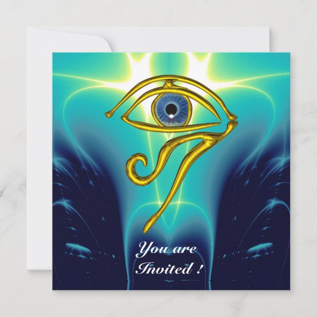 BLUE TALISMAN ,Aqua blue,Teal Inbjudningar (Framsida)