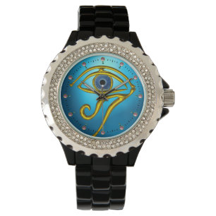 BLUE TALISMAN, GULD HORUS ÖGA Aqua Blue Armbandsur