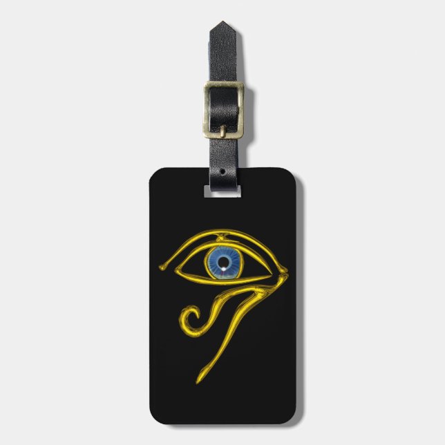 BLUE TALISMAN ,GULD HORUS ÖGA Black Bagagebricka (Vertikal Framsida)