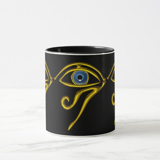 BLUE TALISMAN / GULD HORUS ÖGA Black Mugg (Center)