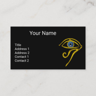 BLUE TALISMAN,GULD HORUS ÖGA Divinity Black Gult Visitkort