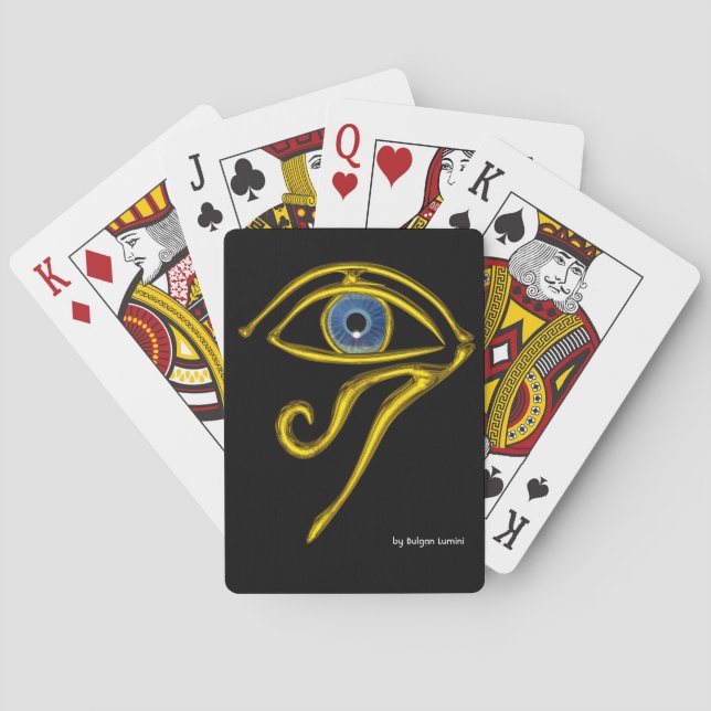 BLUE TALISMAN, Guld Horus Öga i Black Casinokort (Baksidan)