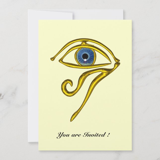 BLUE TALISMAN, Guld Horus Öga Inbjudningar (Framsida)