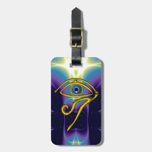 BLUE TALISMAN GULD HORUS ÖGA Lila Violet Bagagebricka (Vertikal Framsida)
