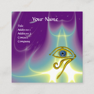 BLUE TALISMAN, GULD HORUS ÖGA Lila Violet Grönt Fyrkantigt Visitkort