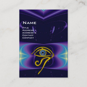 BLUE TALISMAN,GULD HORUS ÖGA lila violet rosa Visitkort