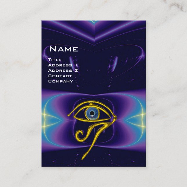 BLUE TALISMAN,GULD HORUS ÖGA lila violet rosa Visitkort (Framsida)