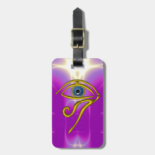 BLUE TALISMAN, GULD HORUS ÖGA Rosa Fuchsia Violet Bagagebricka