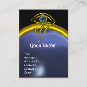 BLUE TALISMAN GULD HORUS ÖGA TOPAZ GEM MONOGRAM VISITKORT