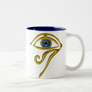 BLUE TALISMAN / GULD HORUS ÖGA Två-Tonad MUGG