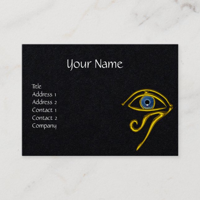 BLUE TALISMAN HORUS ÖGA Divinity Black Papper Visitkort (Framsida)