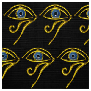 BLUE TALISMAN HORUS ÖGA Guld Black Egyptian Mönste Tyg