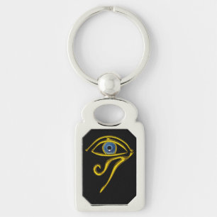 BLUE TALISMAN/ÖGA AV HORUS,Svart Rektangulärt Silverfärgad Nyckelring