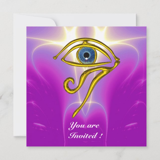 BLUE TALISMAN, vit rosa lila violett Inbjudningar (Framsida)