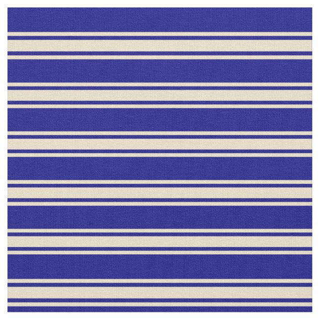 Blue & Tan Mönster Tyg (Närbild)